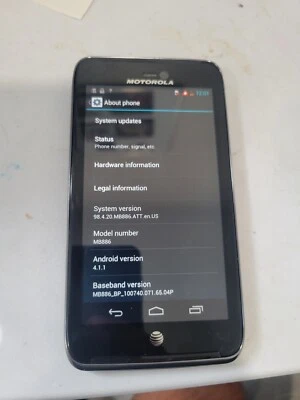 Motorola ATRIX HD 8GB MB886 Negro (AT&T) - PROBADO - LEER MÁS ABAJO Foto 1 de 3
