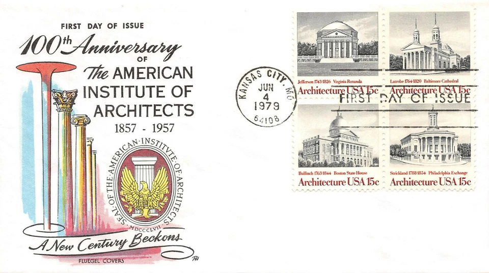 1779-82 15c American Architecture on Fluegel originally made for #1089 [18581] - Image 1 of 1