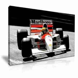 Quadro Ayrton Senna F1 Campionato del Mondo Sport Tela Wall Art Stampa 76x50cm - Foto 1 di 1