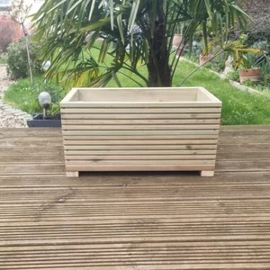 Wooden Decking Planter Garden Patio Trough Flower Plant Pot - Picture 1 of 5