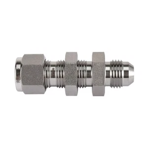 FITOK 316 SS Bulkhead Connector 1/2 in Tube OD × 1/2 in Male JIC, SS-BCM-FL8-AN8 - Picture 1 of 4