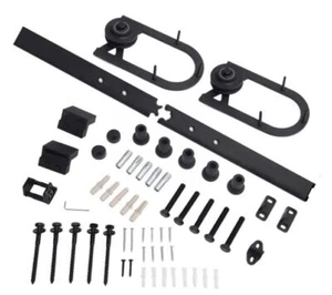 Modern Sliding Door Complete Set 200cm Sliding Door System Complete Set - Black - Imagen 1 de 7