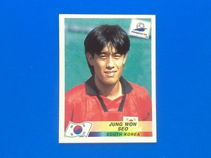 Panini toilet sticker France 98 n.347 Jung Won Seo South Korea