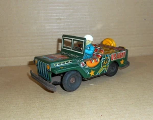 Vintage tin toy made in Japan - friction USA JEEP US ARMY U.J 12651 - 50s - Bild 1 von 13