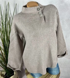 NEU Turtleneck PULLOVER Strassknöpfe DICKE STRICKQUALITÄT altrosa 38 40 - Bild 1 von 7