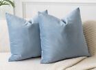 Throw Pillow Covers Set of 2 Sofa Decor Velvet Cushion Cases Light Blue 14”x14”