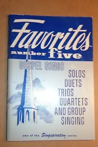 VTG 1961 SINGSPIRATION FAVORITES # 5 GOSPEL SONGS CHURCH RELIGIOUS MUSIC BOOK - Picture 1 of 5