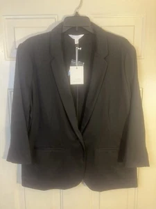 Lauren Conrad Women's Black Long Sleeve Button Front Blazer Size XXL Suit Jacket - Picture 1 of 10