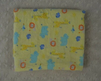 Manta Receptora Bebé Cudlie Amarillo Naranja León Jirafa Azul Hipopótamo Pájaro Franela Foto 1 de 4