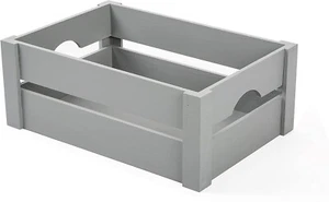 Wickerfield Grey Wooden Crate With Handles Storage Box Shelve Box Christmas Gift - Picture 1 of 6