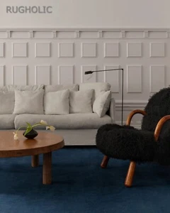 New Hand Tufted Grand Deep Blue Carpet Luxurious Woolen Area Rug For Livingroom - Picture 1 of 4