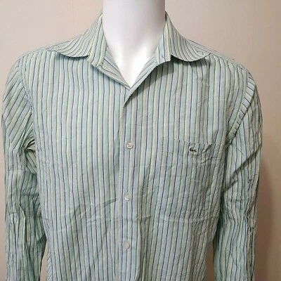 Vintage Men's Lacoste Pure Cotton Long Sleeve Striped Shirt  Size 40 / - Medium - Image 1 of 4