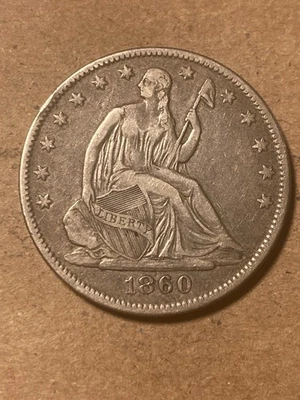 1860 O Seated Liberty Half Dollar - Original VF/XF - As Shown! (#1623) - Image 1 of 4