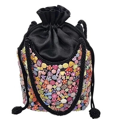 Bolso de Noche Cartera con Cuentas Y2K Mariposa Cordón Arco Iris Luna Flores Kawaii Foto 1 de 4