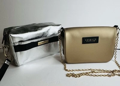 Versace Fragrance Gold Clutch Shoulder Crossbody Hand Bag 2 pc total - Image 1 of 4