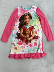 Disney Elena von Avalor Nachthemd Mädchen Größe 8 Rosa Langarm Prinzessin Schlafanzug - Bild 1 von 6