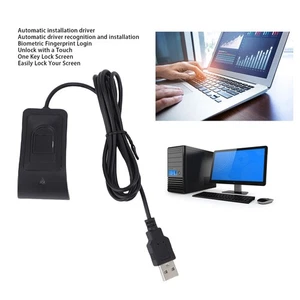 USB-Fingerabdruckleser 360°-Touch-Bio-Desktop-Fingerabdruckscanner PC-Dongle R - Afbeelding 1 van 22