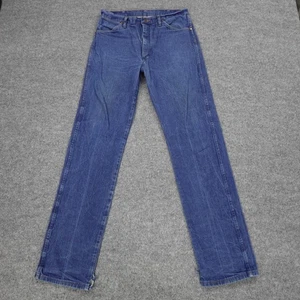 Wrangler Jeans Mens 36x38 Blue Denim Cowboy Western Rodeo Split Hems 13MWZ - Picture 1 of 23