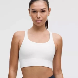 Lululemon Energy Longline Bra Medium Support, B–D Cups White Sz 8 - Picture 1 of 5