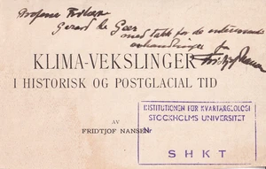 Fridtjof Nansen - explorador polar - Premio Nobel de la Paz - firmado original - Imagen 1 de 2