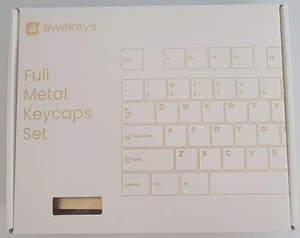 Awekeys Full Metal Keycap Set Satin Gold Blank FREE SHIPPING - Afbeelding 1 van 2