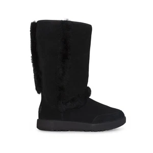 BOTAS ALTAS MUJER UGG SUNDANCE IMPERMEABLES NEGRAS GAMUZA PIEL DE OVEJA TALLA US 7 NUEVAS - Imagen 1 de 6
