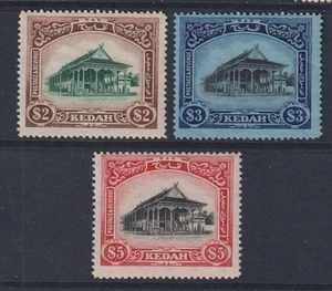 Malaya/KEDAH 1921 SG 38-40 MLH VF / CAT VALUE $220 - Picture 1 of 1