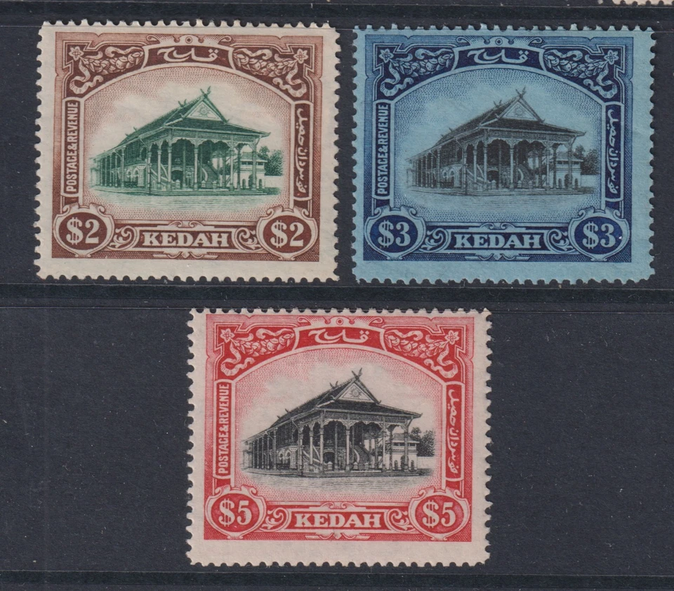 Malaya/KEDAH 1921 SG 38-40 MLH VF / CAT VALUE $220 - Image 1 of 1