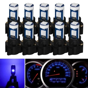 10X T5 Blue 3030 LED Instrument Gauge Cluster Dash Light Bulbs W/ Sockets - Picture 1 of 5