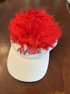 Sombrero Visera Reading Phillies SGA Cerveza Corona Patrocinador Pelo Rojo Difuso Filadelfia  Foto 1 de 4