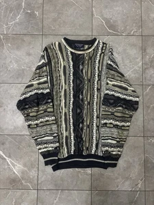 Vintage Roundtree & Yorke Sweater Mens Large Tall 3D Knit Coogi Style Cosby - Picture 1 of 4