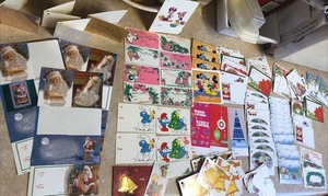 Vintage Posten Weihnachten Geschenkanhänger Etiketten Aufkleber Mickey, Schlümpfe, rosa 60’er! - Bild 1 von 10