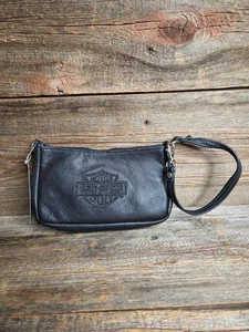Harley Davidson Black Leather Wristlet Purse New With Tags - Picture 1 of 8