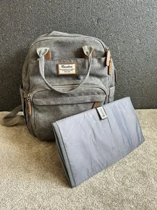 Ruvalino Baby Changing Bag Grey Backpack With Chainging Mat - Picture 1 of 11