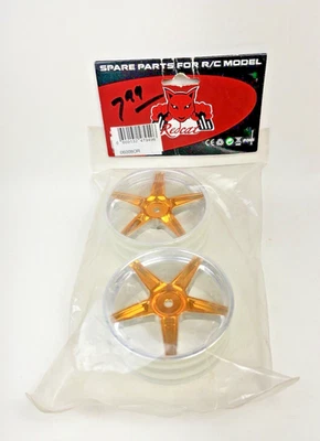Redcat Racing 06008OR Chrome Front 5 Spoke Orange Anodized Wheels (2) RC Parts - Image 1 of 4