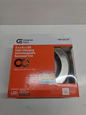 Commercial electric recessed LED light trim with color-changing temperature - Image 1 of 4