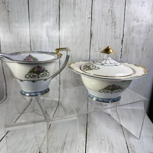Vintage Noritake Favorita Morimura Gold Trim  Cream and Sugar Bowl - Foto 1 di 24