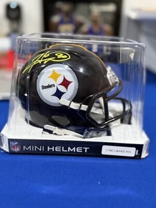 Steelers Hines Ward Authentic Signed Speed Mini Helmet w/ Yellow SIg BAS Witness - Picture 1 of 3