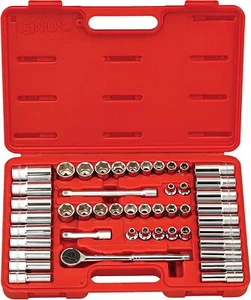 Genius Tools 47PC 3/8” Dr Metric& SAE Hand DEEP Socket Set Made in Taiwan - Picture 1 of 7