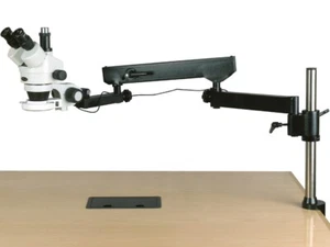 Microscopio zoom estéreo trinocular Amscope 3.5X-180X + brazo articulado + 144 LED - Imagen 1 de 7