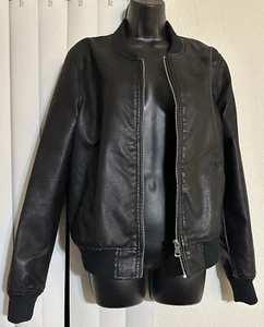 EUC Cavalini schwarze Kunstleder Bomberjacke XL - Bild 1 von 2