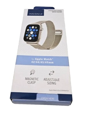 Insignia - Correa de malla de acero inoxidable para Apple Watch 42 mm, 44 mm, 45 mm, 49 mm Foto 1 de 4