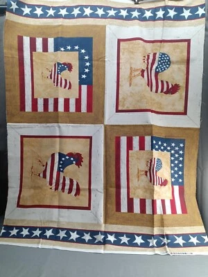 Painel de travesseiro vintage Daisy Kingdom Yankee Doodle Doo galo #4453 tecido de algodão - Imagem 1 de 4