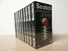 10 VIDEOCASSETTE VHS VERGINI da 240 MINUTI SCOTCH 3M NUOVE SIGILLATE, MAI USATE