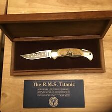 BOKER KNIVES SOLINGEN R.M.S. TITANIC KNIFE Pocket Knife 1988 Vintage Wood Case