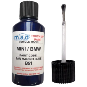 BMW SAN MARINO BLUE B51 PAINT TOUCH UP KIT 30ML 1 2 3 SERIES X3 X5 X6 M SPORT M4 - Picture 1 of 2