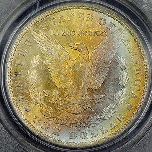 1884-O Morgan Dollar MS63 PCGS Slightly Rim Toned Obv Deep Rainbow Toned Reverse - Picture 1 of 4
