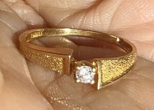 10K Solid Y .Gold  Diamond Promise Engagement Ring  Size  6 ((W38))