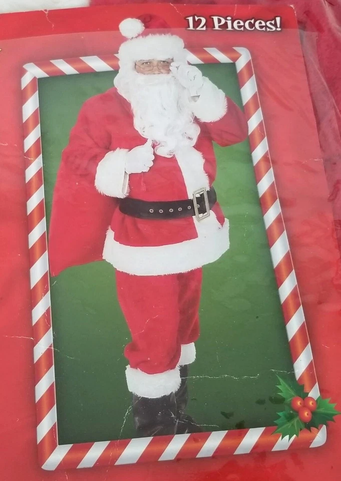 Santa Suit Costume Adult Mens Regal Plush Velvet 40 M to 48 2X Full 12 pcs NEW - Image 1 of 4