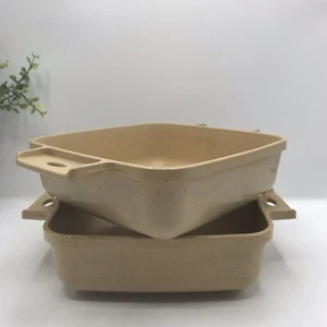 Lot of 2 LittonWare Microwave Cookware 1 qt Square Dish 39275 No Lids Clean - Picture 1 of 6
